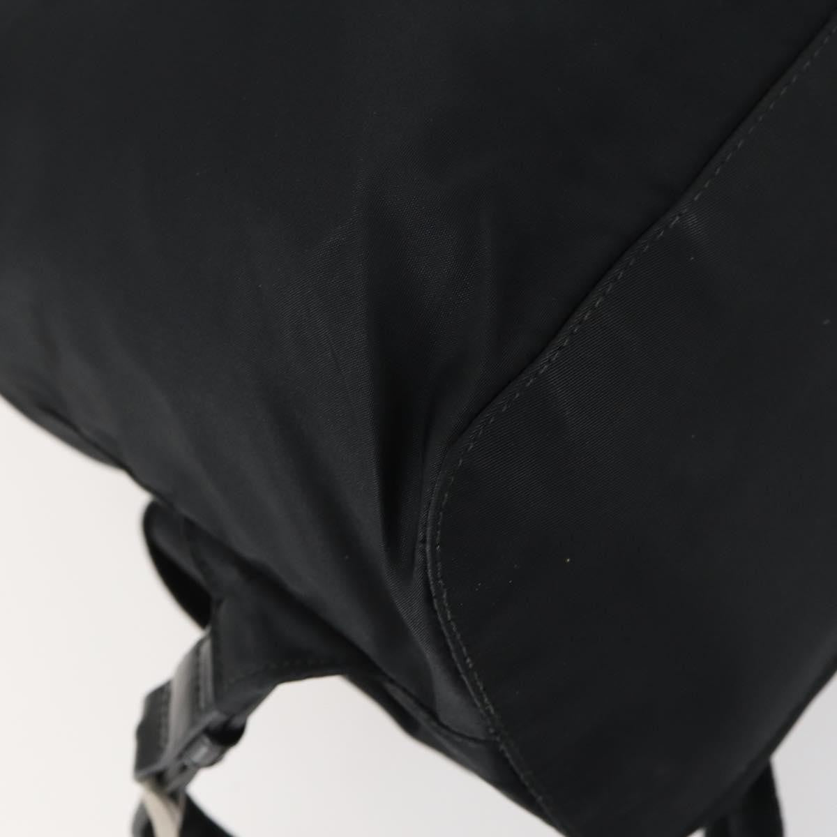 Prada Vela Double Front Pocket Backpack Tessuto With Saffiano Leather Black Nylon Backpack Bag (Pre-Owned)