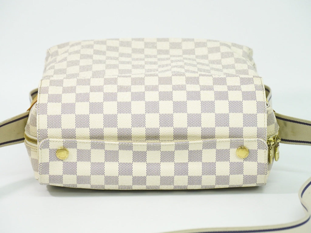 Louis Vuitton Naviglio Handbag Damier White Canvas Shoulder Bag Bag (Pre-Owned)