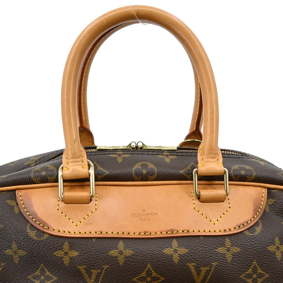 Louis Vuitton Deauville Handbag Monogram Canvas Brown Canvas Handbag (Pre-Owned)