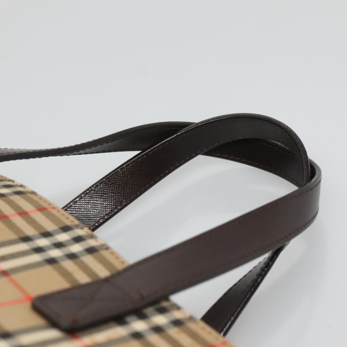 Burberry Nova Check Handbag Nova Check Canvas And Leather Beige Canvas Handbag (Pre-Owned)