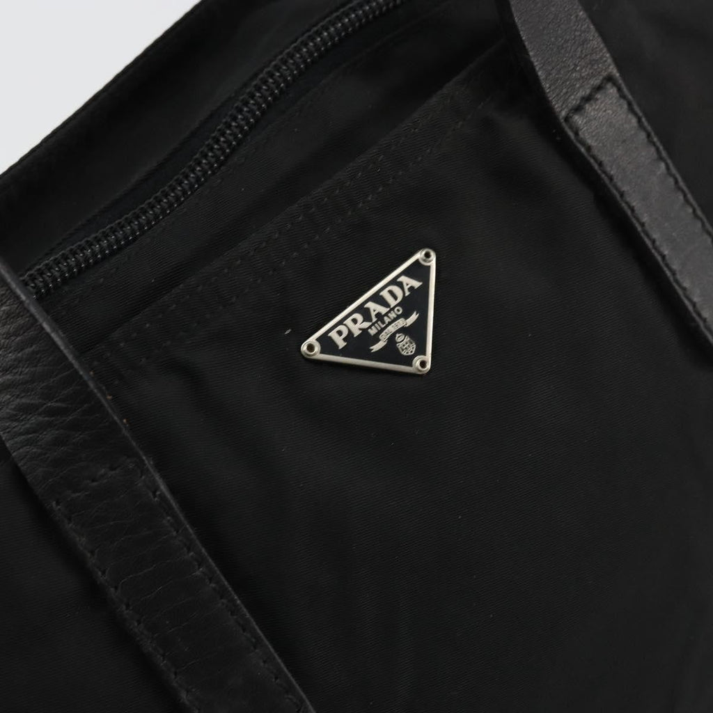 Prada Vintage Handbag Tessuto Black Nylon Handbag (Pre-Owned)
