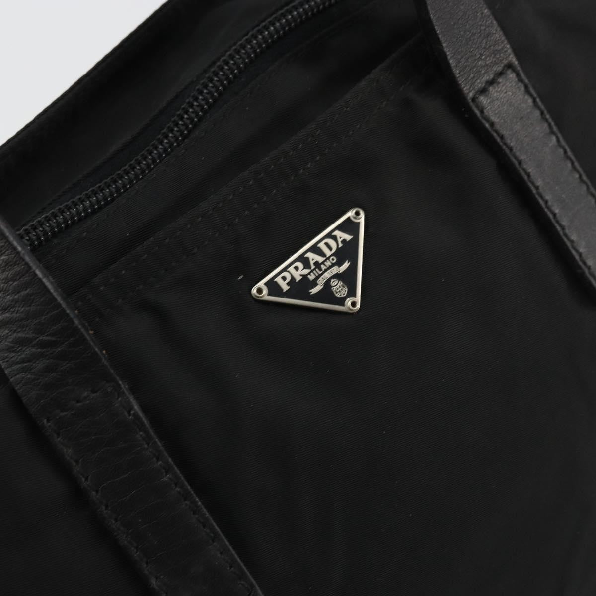 Prada Vintage Handbag Tessuto Black Nylon Handbag (Pre-Owned)