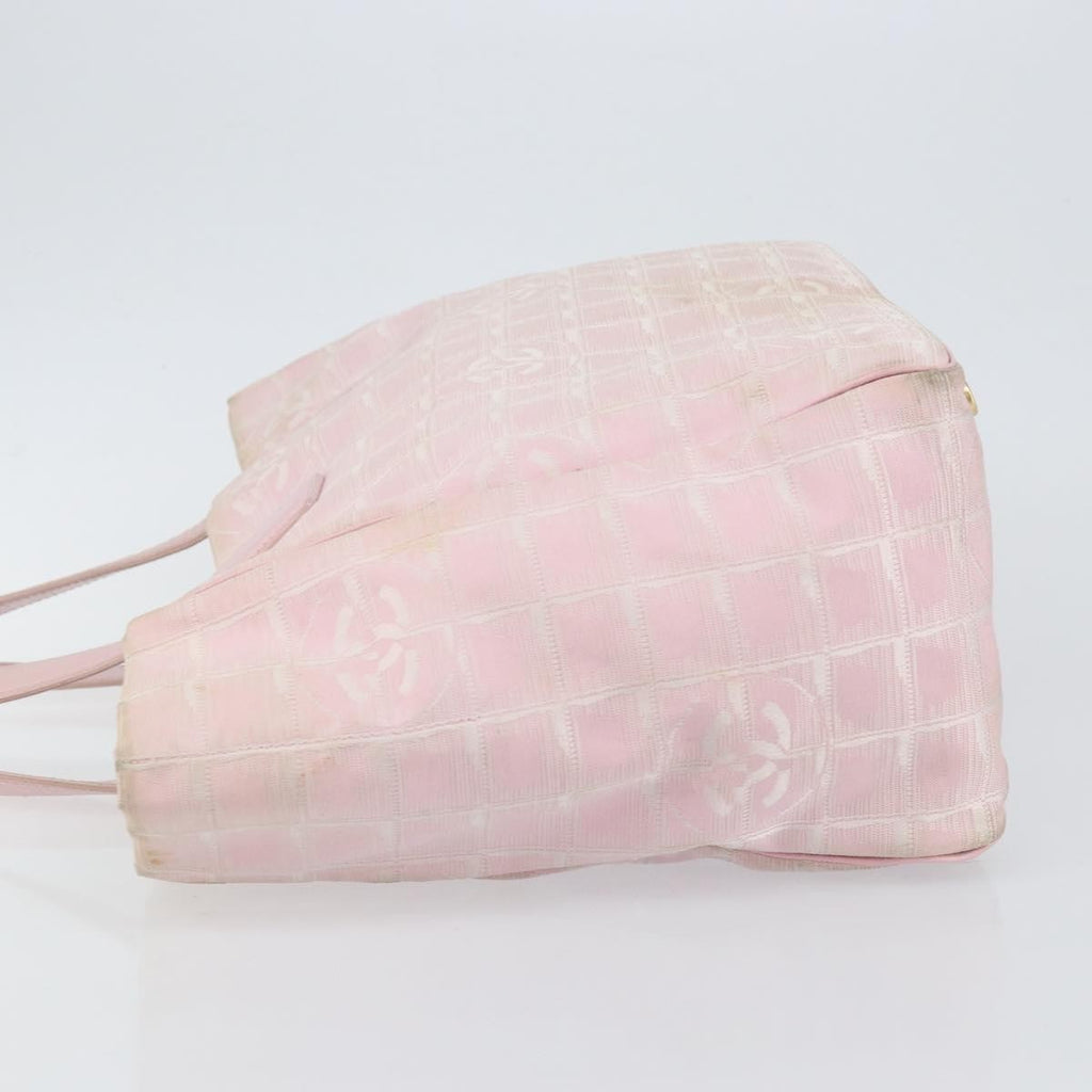 Chanel Travel Line Tote Nylon Pink Nylon Bag (Pre-Owned)