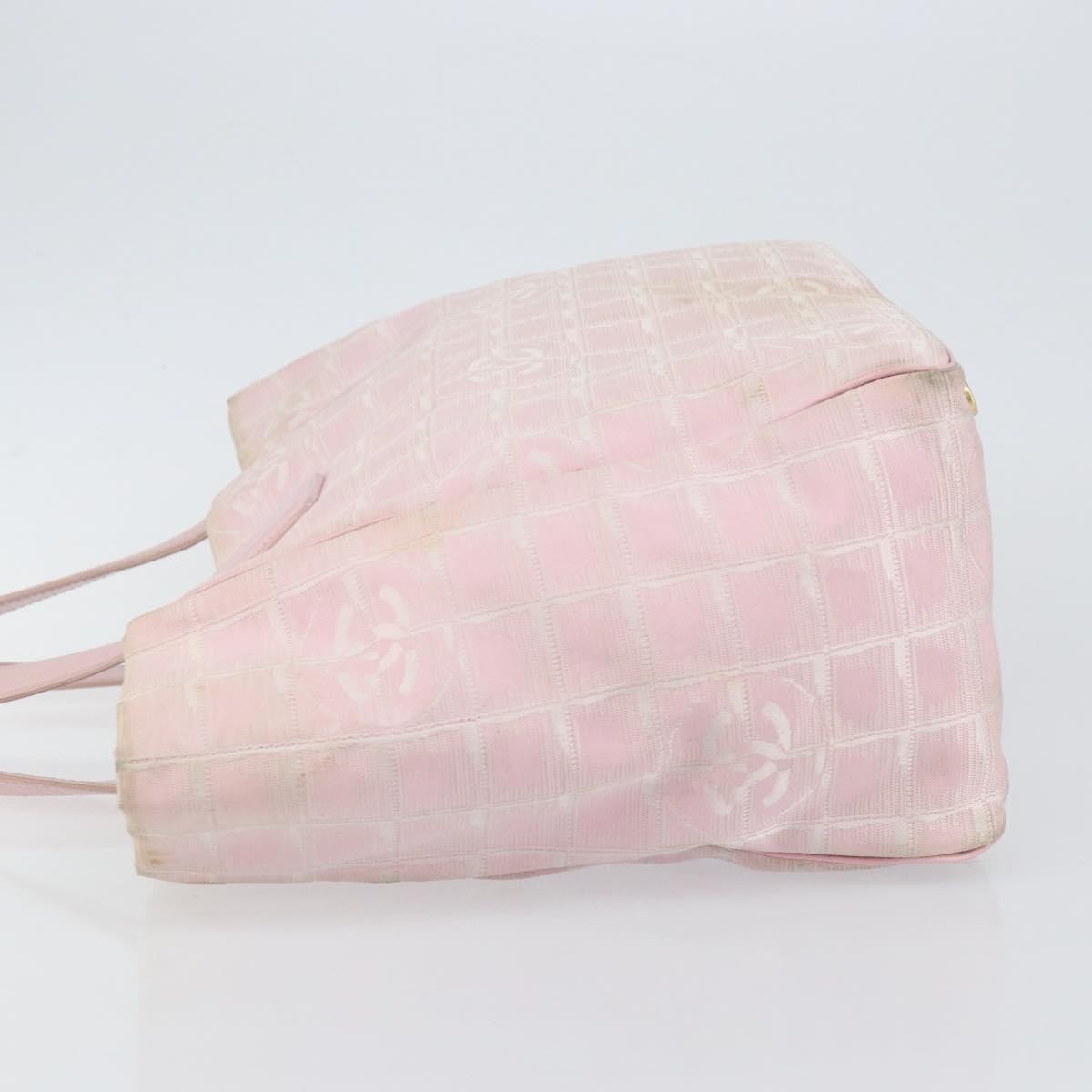 Chanel Travel Line Tote Nylon Pink Nylon Bag (Pre-Owned)