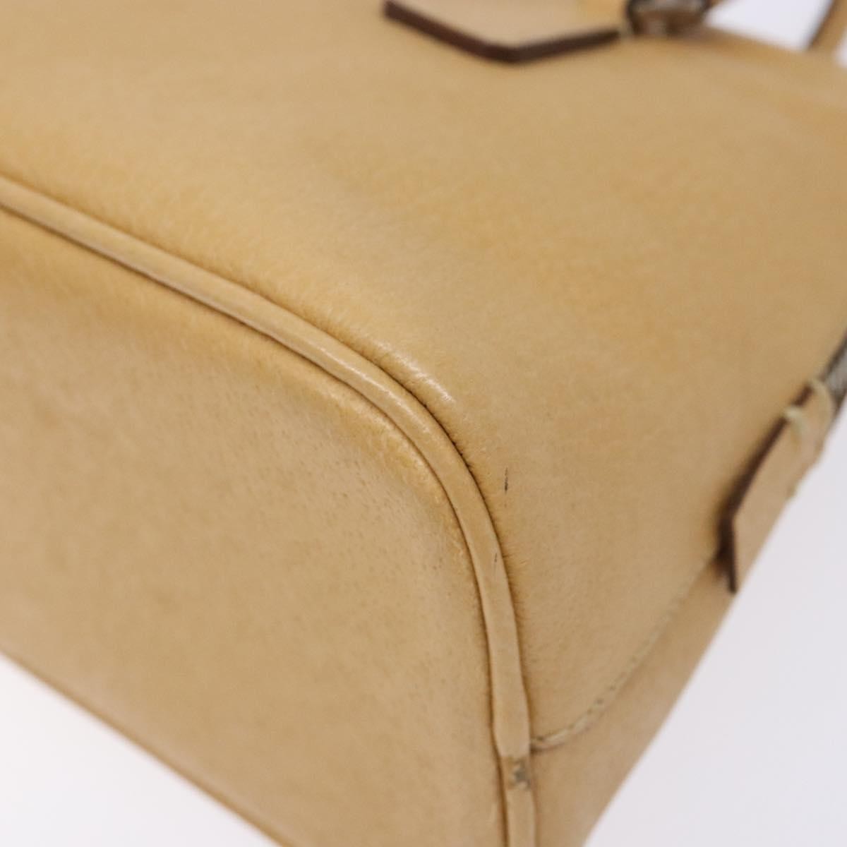 Prada Cuir Promenade Bag Saffiano Leather Beige Leather Handbag (Pre-Owned)