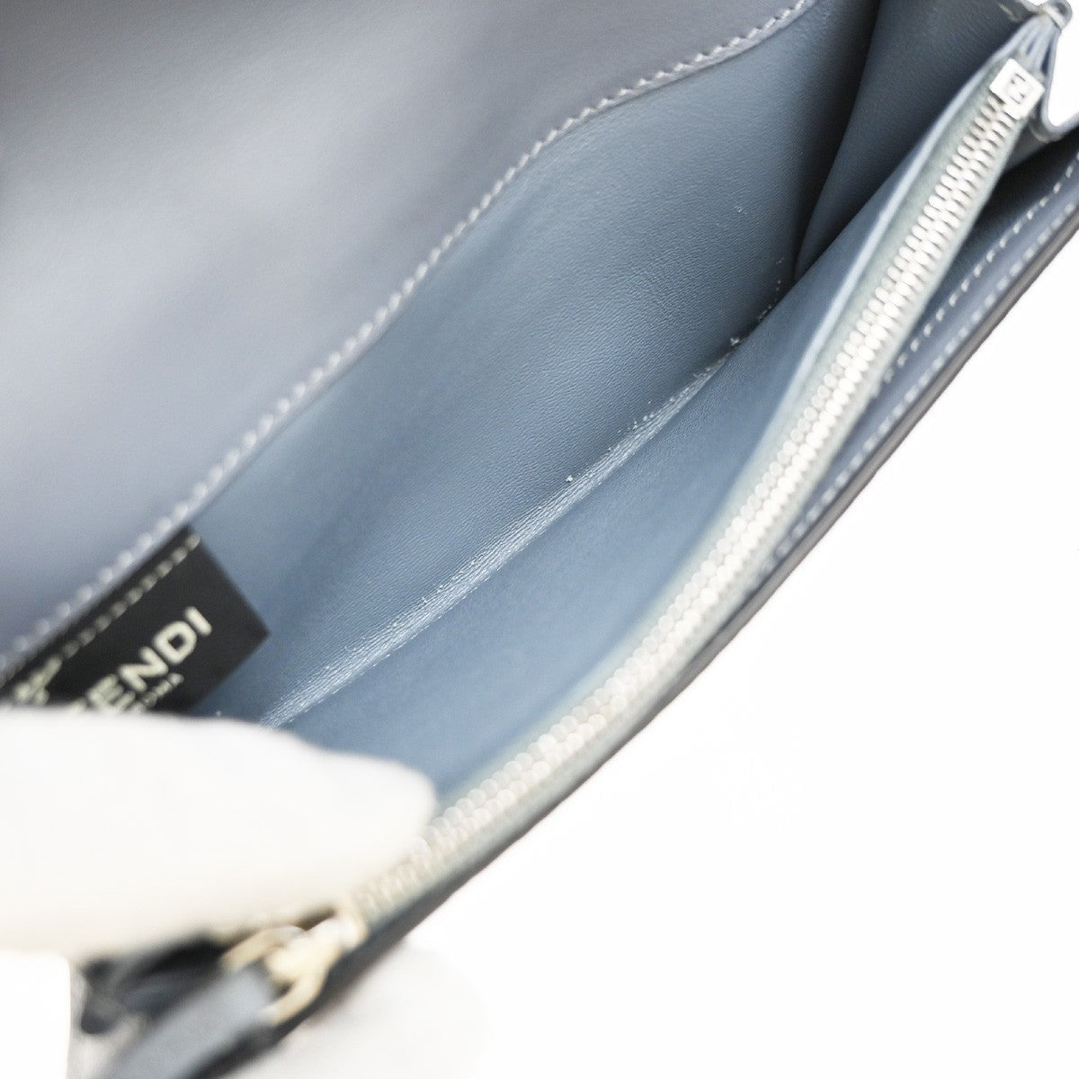 Fendi Peekaboo Wallet Leather Blue Leather Wallets Accessory (Pre-Owned)