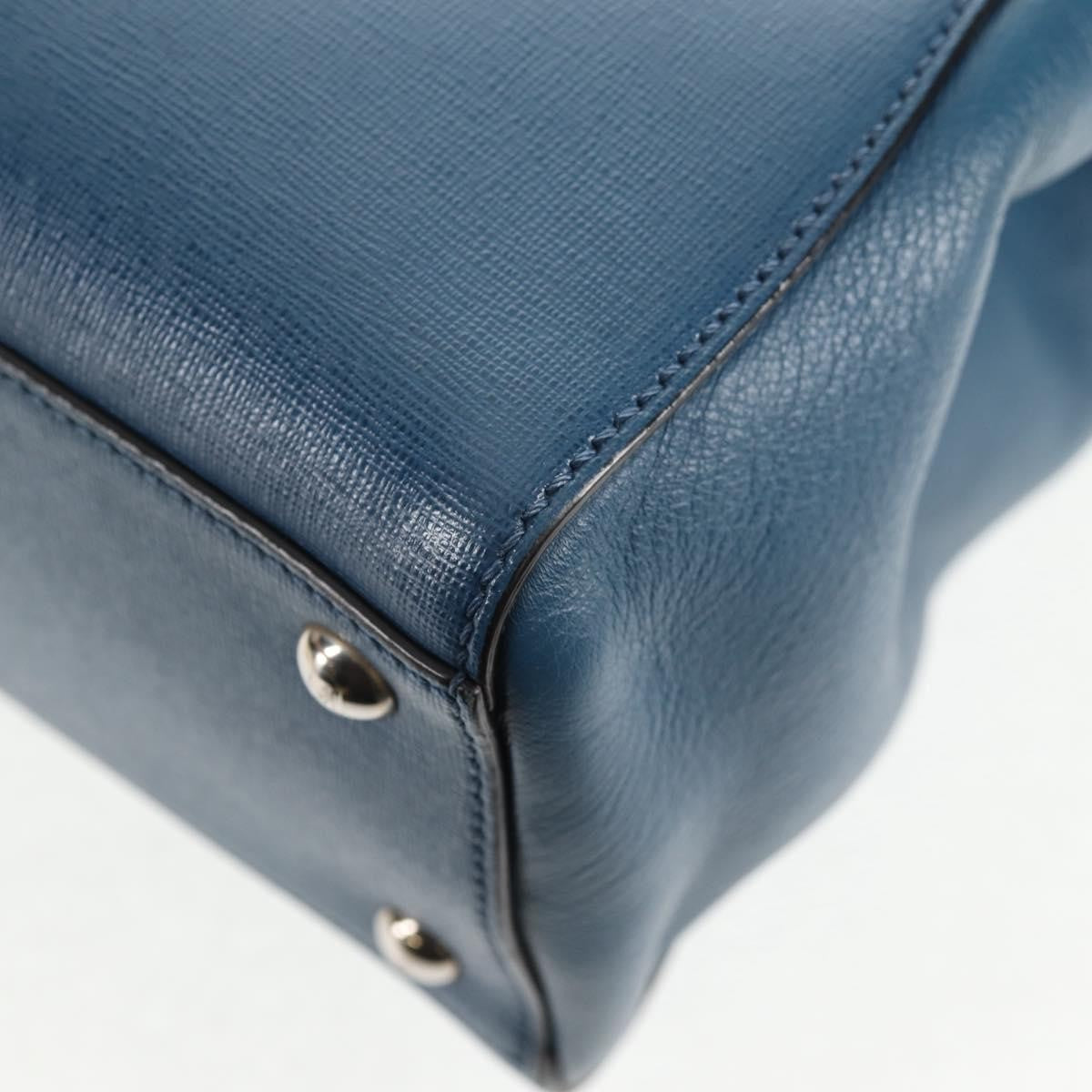 Fendi 2Jours Bag Leather Blue Leather Bag (Pre-Owned)