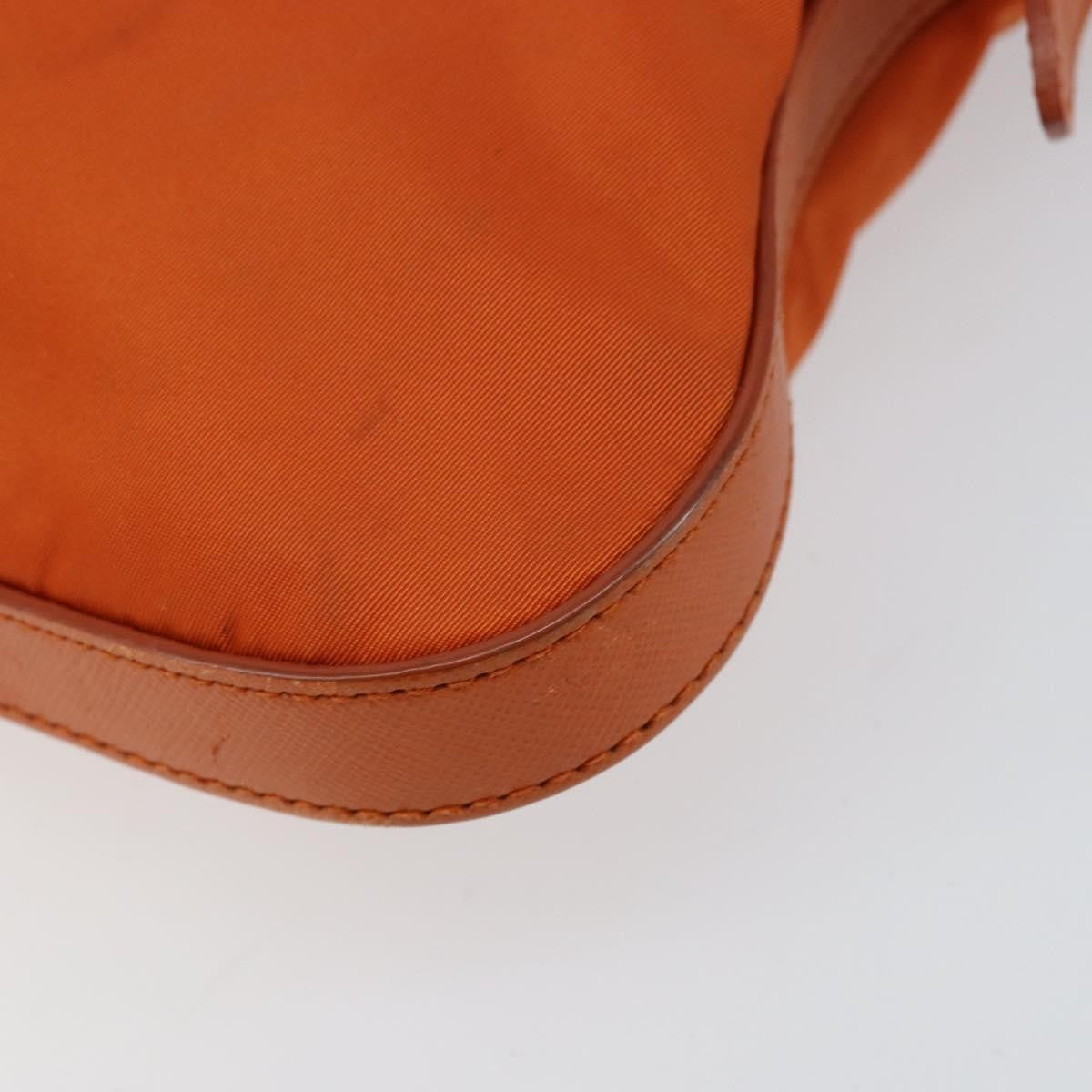 Prada Flat Messenger Tessuto With Leather Orange Nylon Shoulder Bag Bag (Pre-Owned)