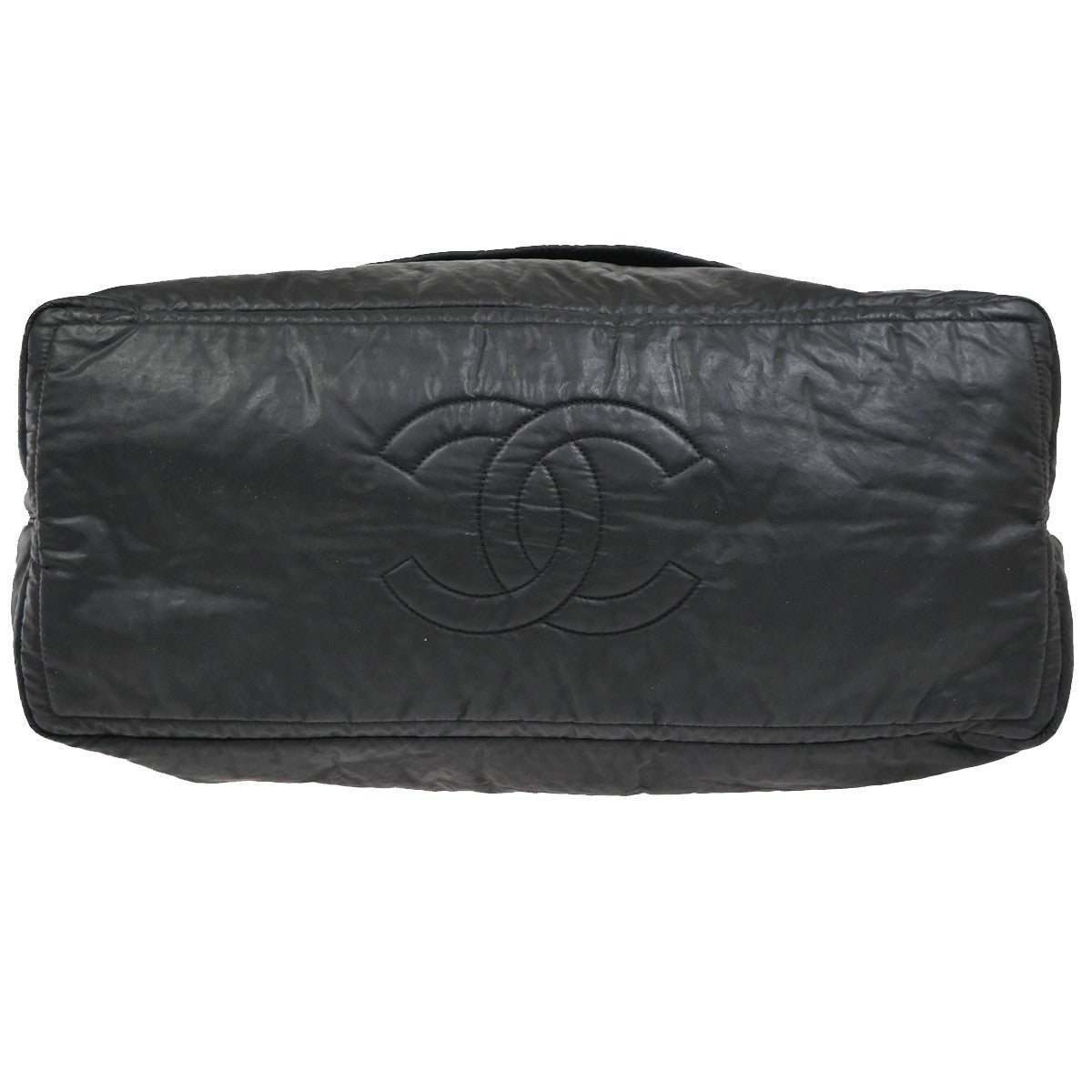 Chanel Horizontal Sport Weekender Bag Quilted Coated Canvas Black Nylon Travel Bag Bag (Pre-Owned)