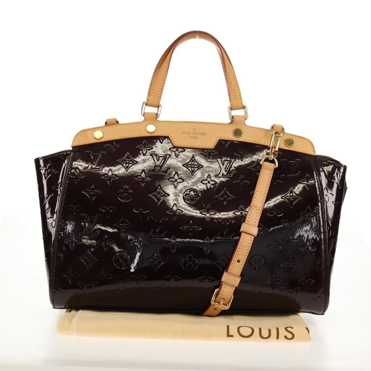 Louis Vuitton Brea Handbag Monogram Vernis Burgundy Patent_Leather Handbag (Pre-Owned)