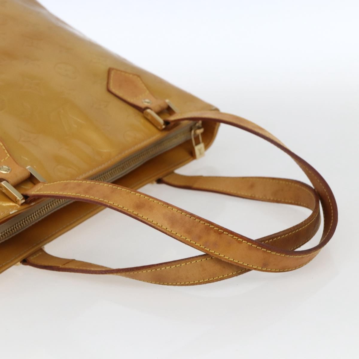 Louis Vuitton Houston Handbag Monogram Vernis Beige Patent_Leather Tote Bag Bag (Pre-Owned)