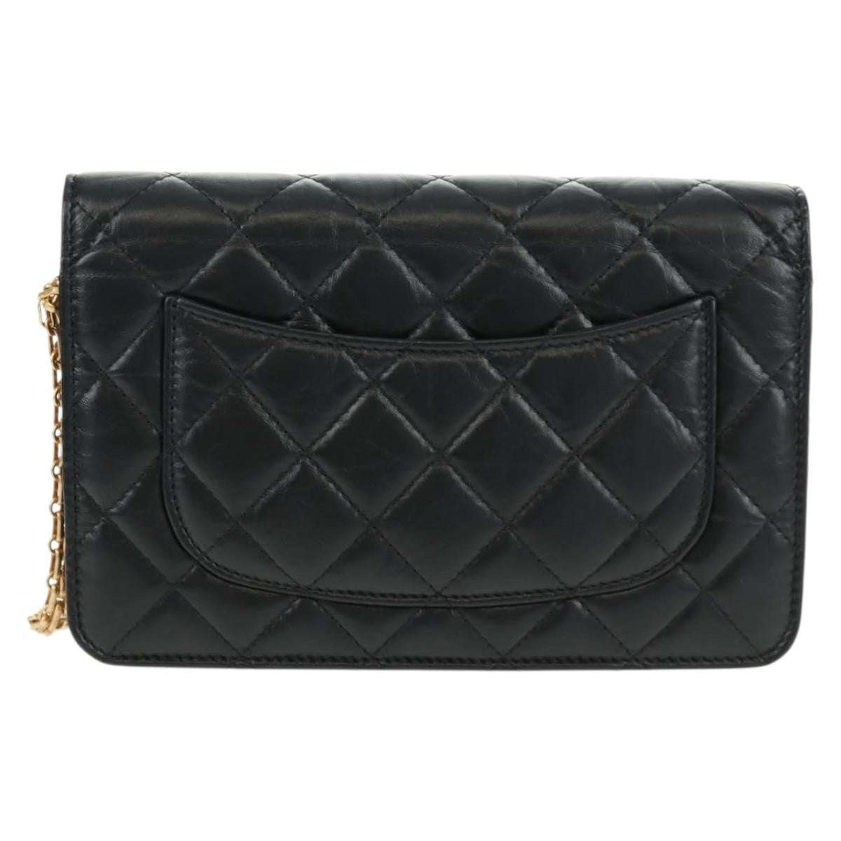 Chanel Lucky Charms Reissue 2.55 Flap Bag Leather Black Leather Shoulder Bag Bag (Pre-Owned)