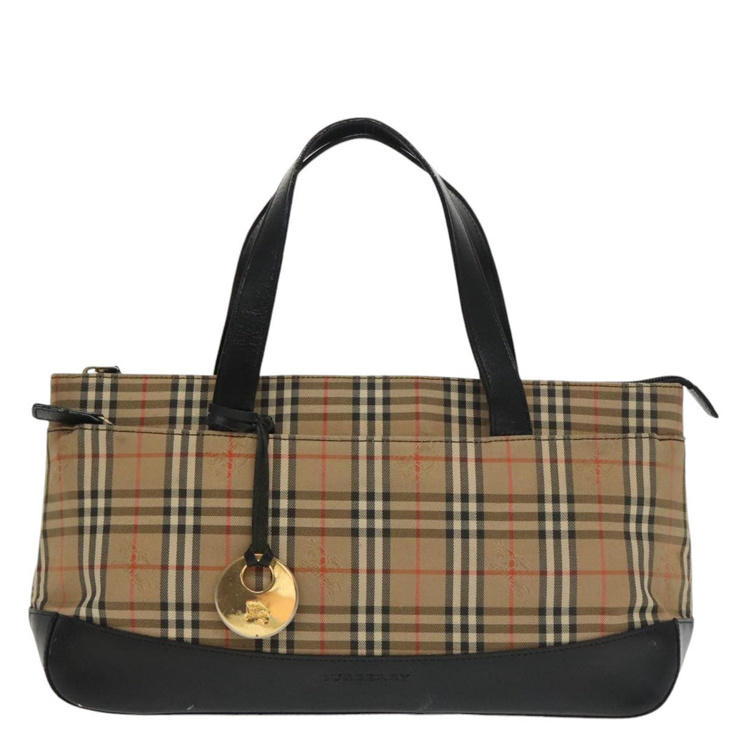 Burberry Nova Check Handbag Nova Check Canvas Beige Canvas Handbag (Pre-Owned)