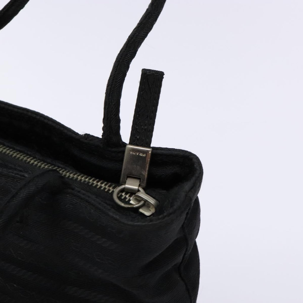 Prada Vintage Zip Handbag Tessuto Black Nylon Handbag (Pre-Owned)