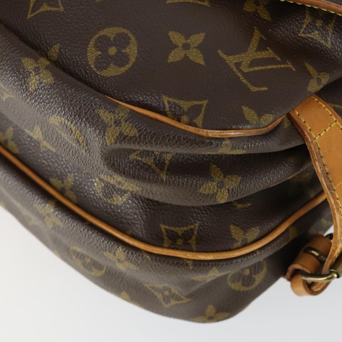 Louis Vuitton Saumur Handbag Monogram Canvas Brown Canvas Shoulder Bag Bag (Pre-Owned)