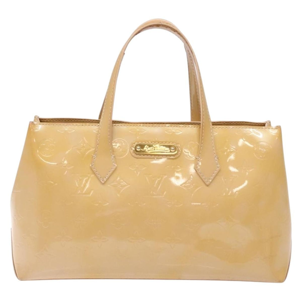 Louis Vuitton Wilshire Handbag Monogram Vernis Beige Patent_Leather Bag (Pre-Owned)
