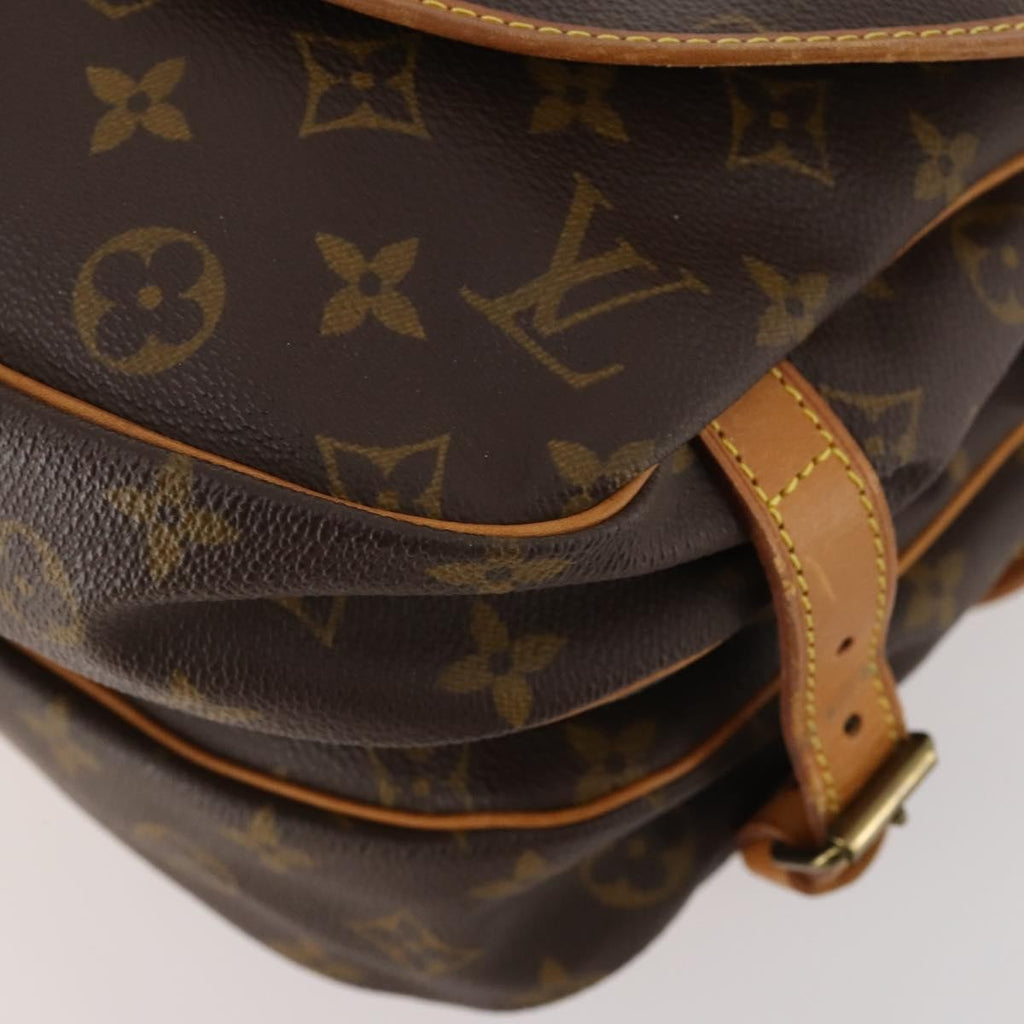 Louis Vuitton Saumur Handbag Monogram Canvas Brown Canvas Shoulder Bag Bag (Pre-Owned)