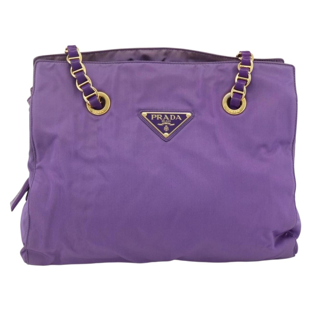 Prada Vintage Shoulder Bag Tessuto Purple Nylon Shoulder Bag Bag (Pre-Owned)