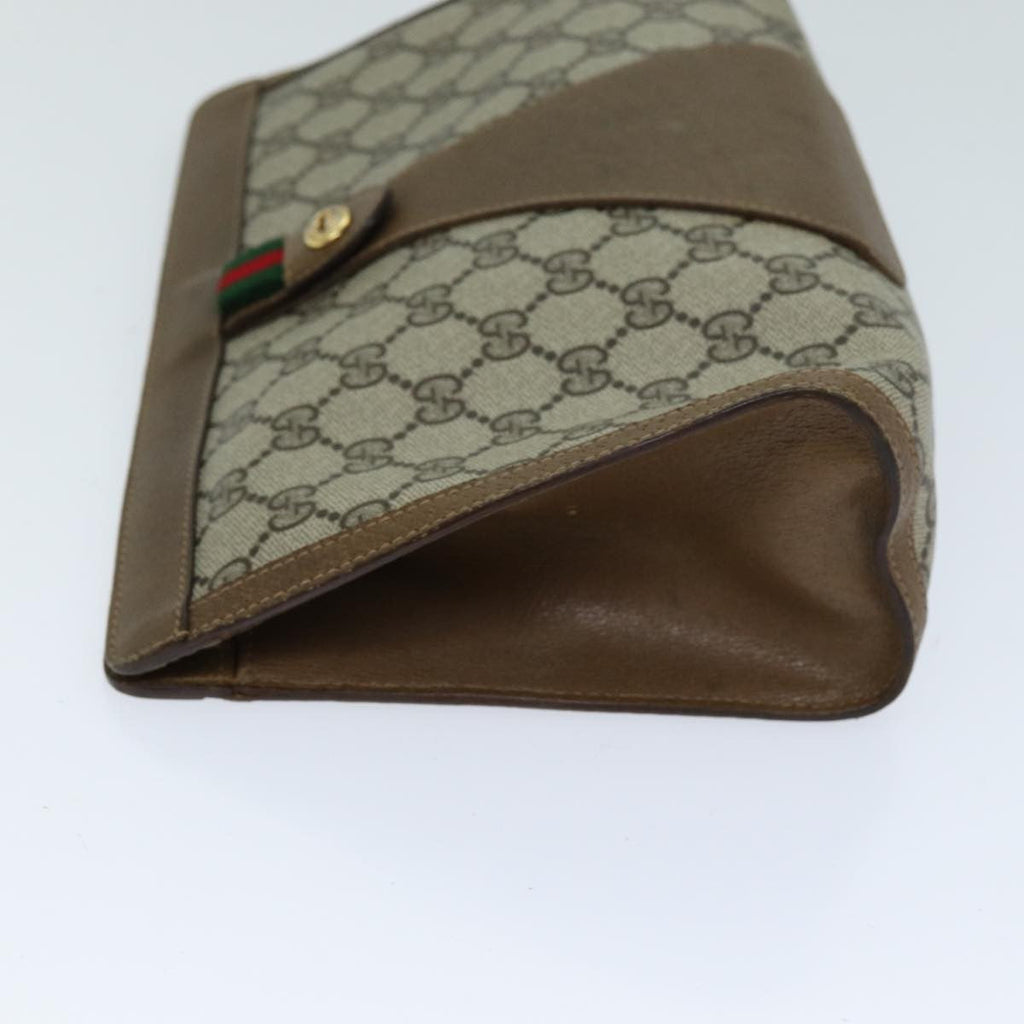 Gucci Sherry Line Pouch Canvas Beige Canvas Clutche & Pouche Bag (Pre-Owned)
