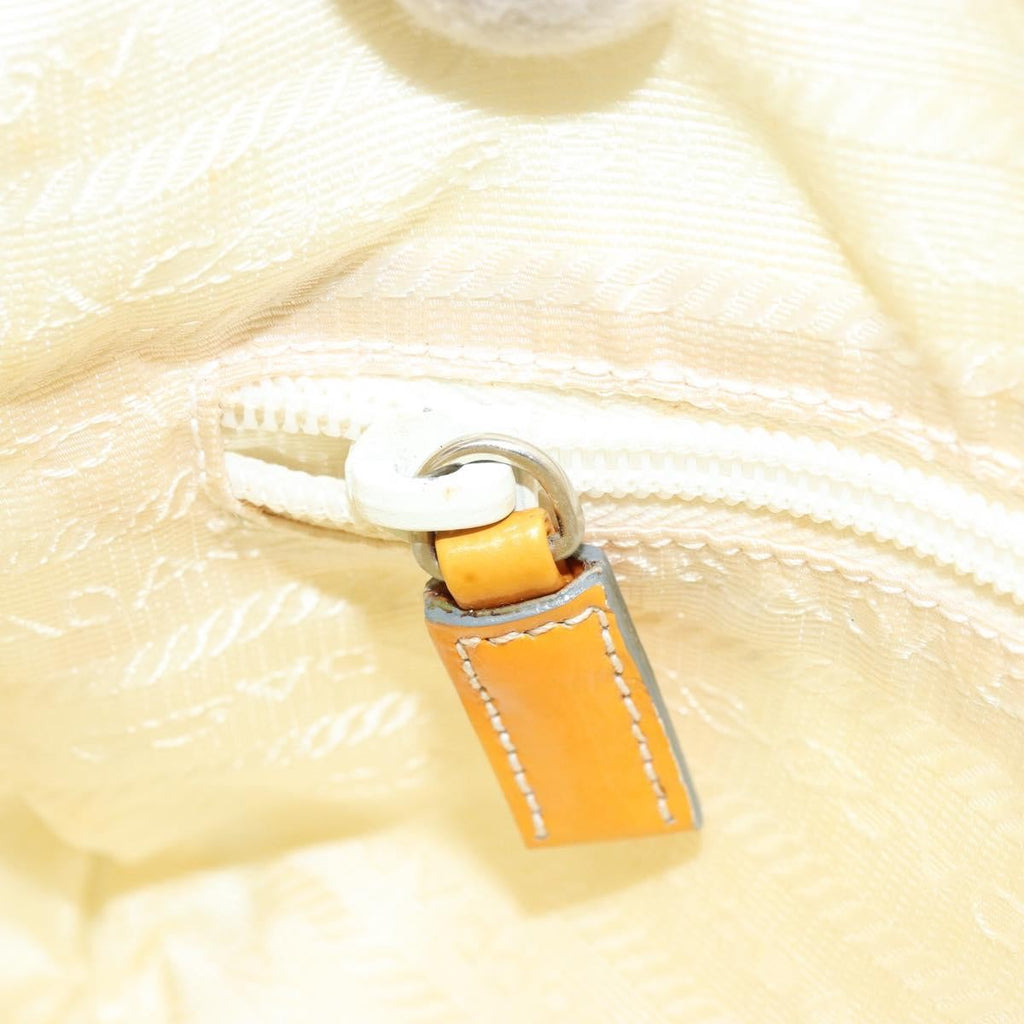 Prada Zip Waist Bag Tessuto White Nylon Shoulder Bag Bag (Pre-Owned)