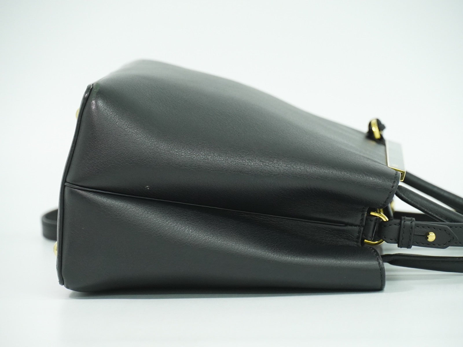 Fendi 2Jours Bag Leather Black Leather Handbag (Pre-Owned)