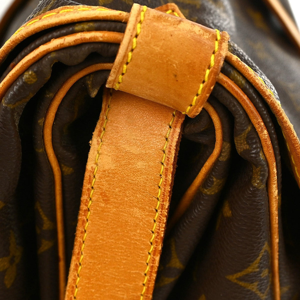 Louis Vuitton Saumur Handbag Monogram Canvas Brown Canvas Shoulder Bag Bag (Pre-Owned)