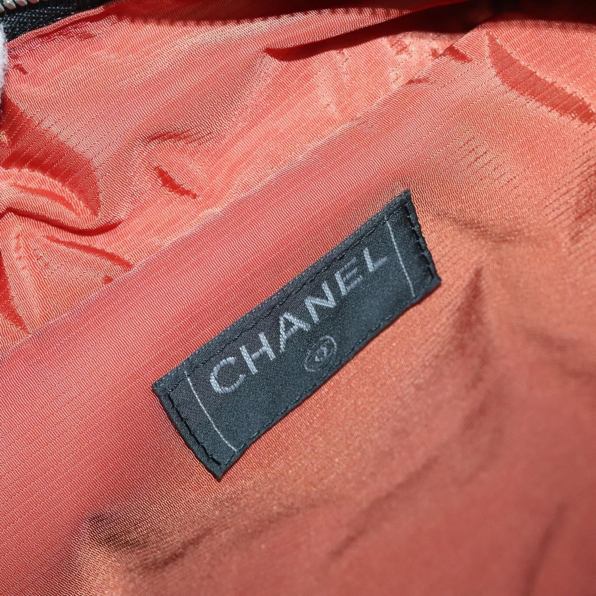 Chanel Travel Line Boston Bag Printed Nylon Black Nylon Travel Bag Bag (Pre-Owned)
