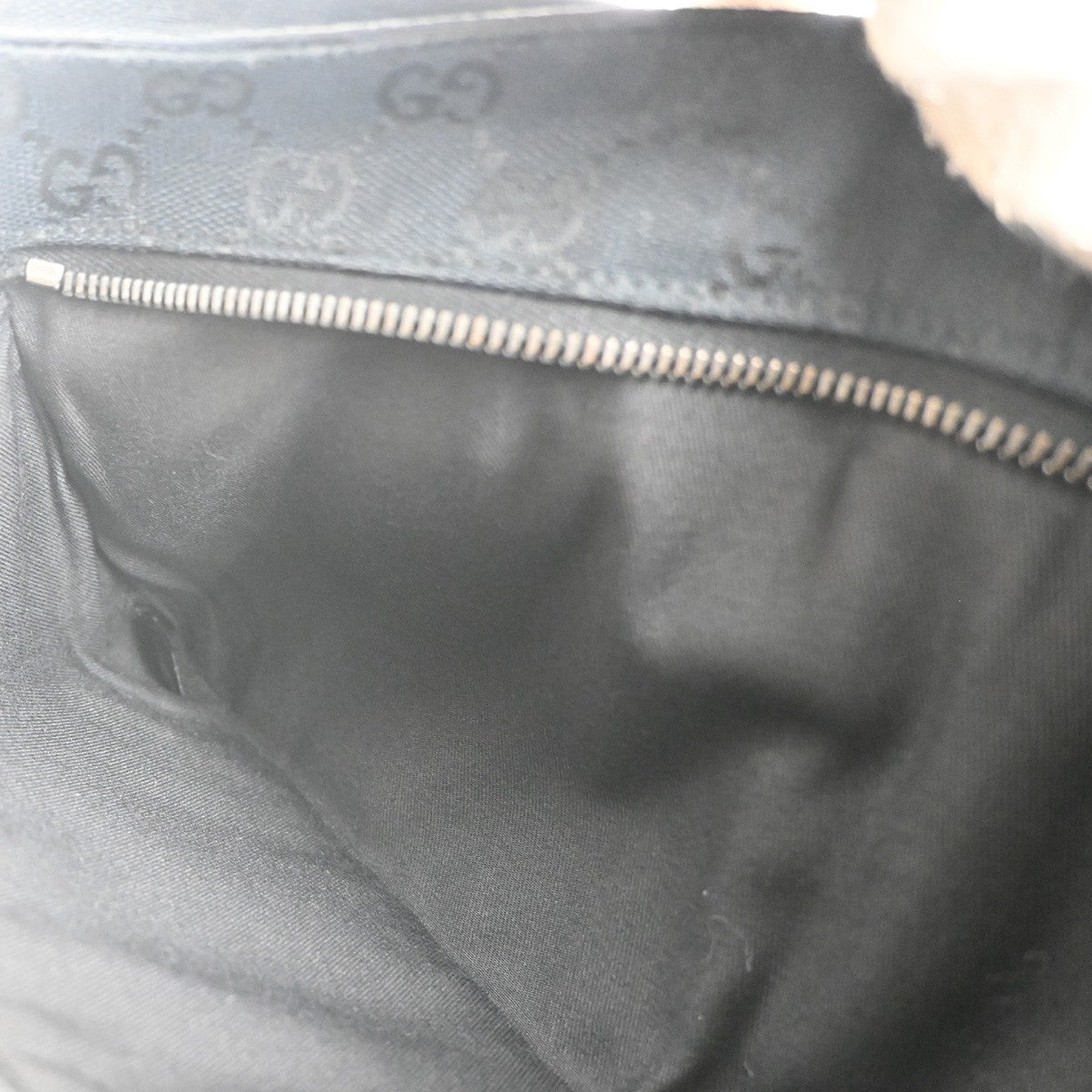Gucci Vintage Double Belt Bag Gg Canvas With Leather Black Canvas Clutche & Pouche Bag (Pre-Owned)