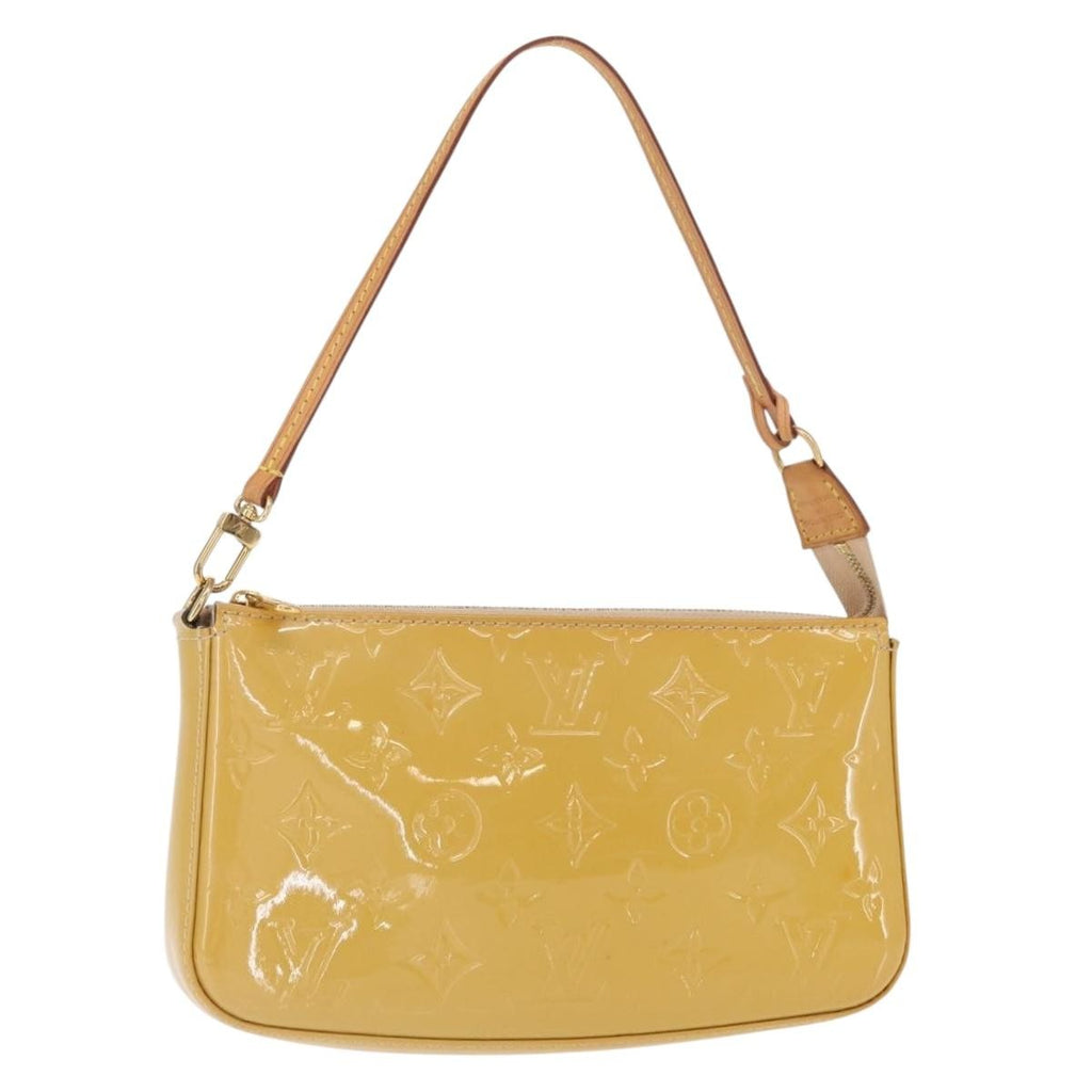 Louis Vuitton Pochette Accessoires Nm Monogram Vernis Yellow Patent_Leather Clutche & Pouche Bag (Pre-Owned)
