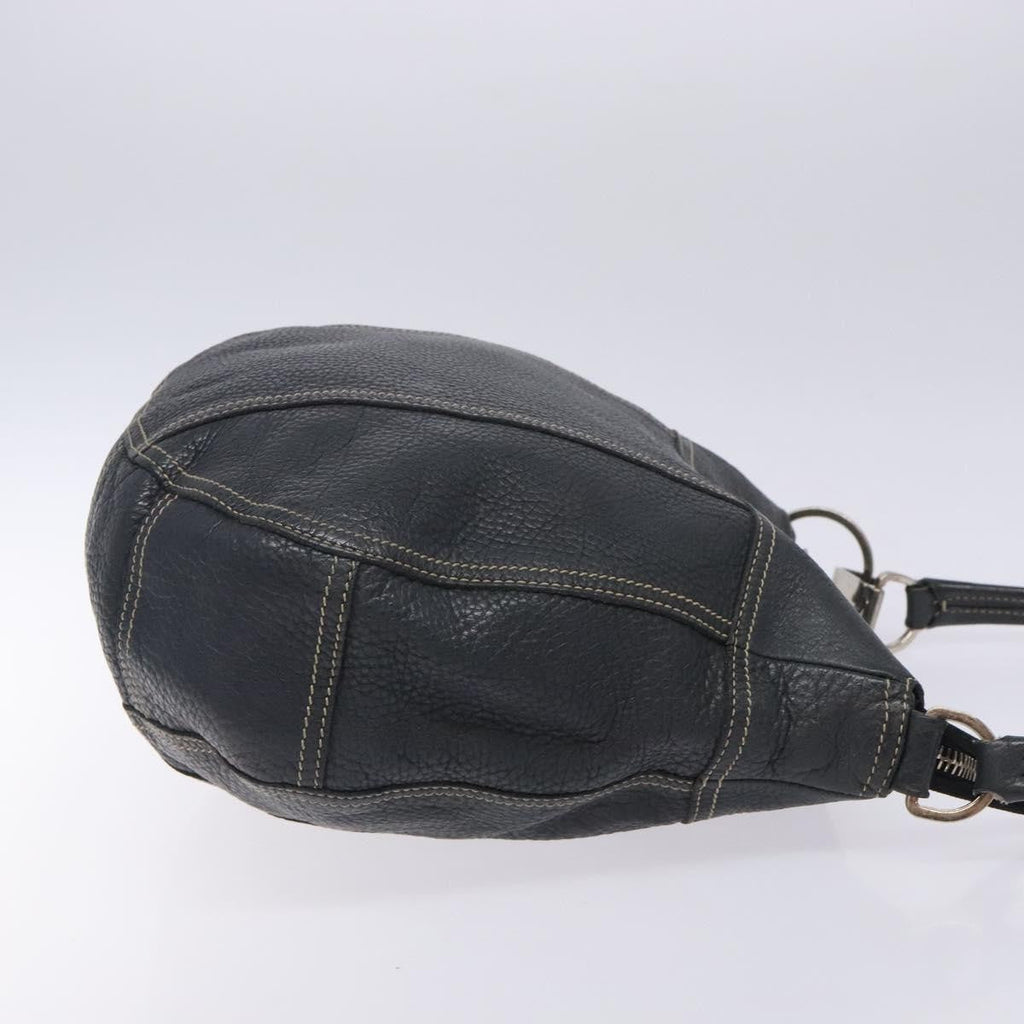 Prada Vintage Shoulder Bag Leather Navy Leather Shoulder Bag Bag (Pre-Owned)