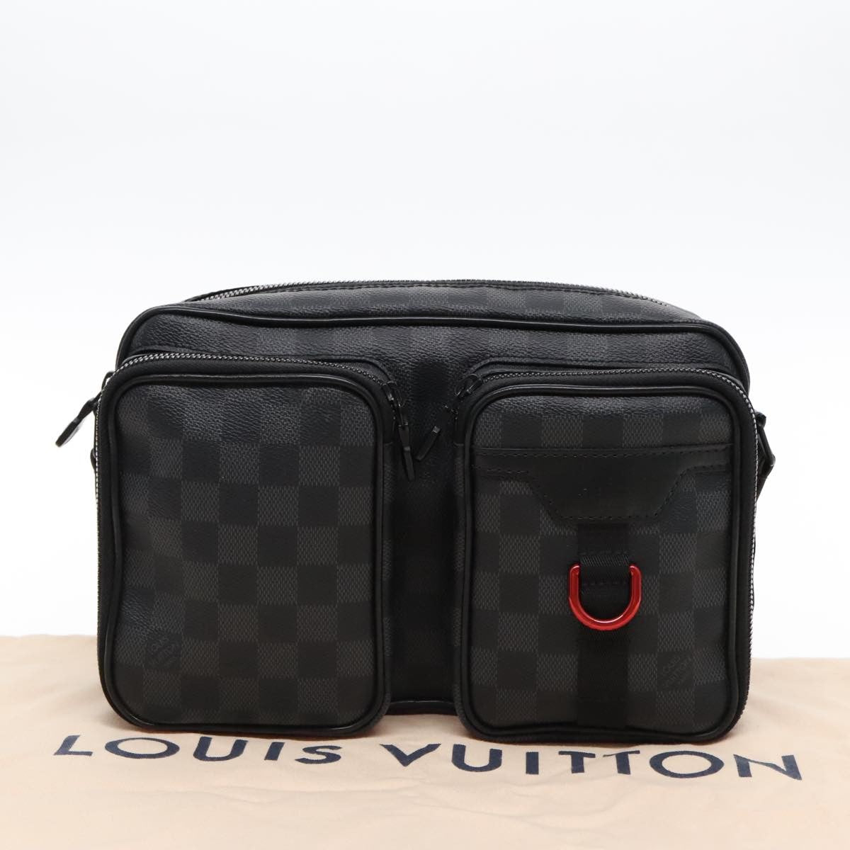 Louis Vuitton Utility Business Bag Damier Graphite Gray Canvas Shoulder Bag Bag (Pre-Owned)