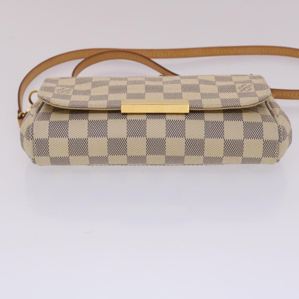 Louis Vuitton Favorite Handbag Damier White Canvas Clutche & Pouche Bag (Pre-Owned)