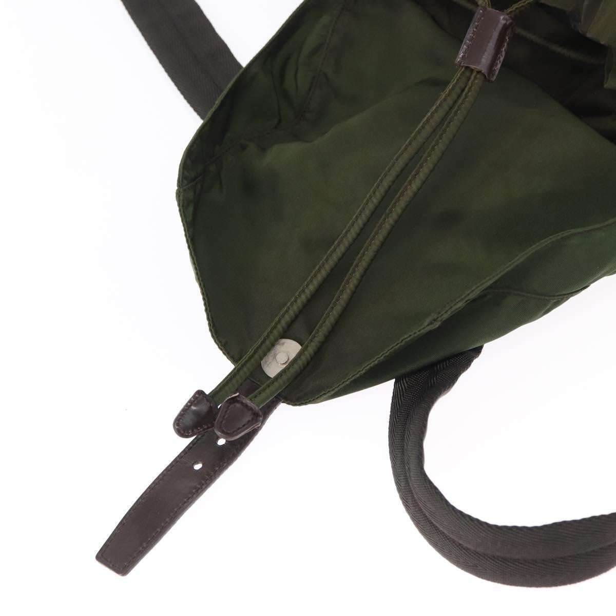 Prada Double Front Pocket Backpack Tessuto Khaki Nylon Backpack Bag (Pre-Owned)