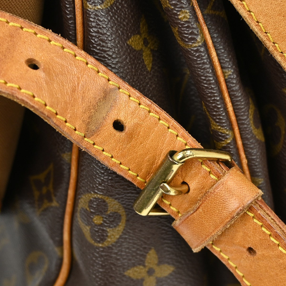 Louis Vuitton Saumur Handbag Monogram Canvas Brown Canvas Shoulder Bag Bag (Pre-Owned)