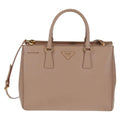 Prada Double Zip Lux Tote Saffiano Leather Pink Leather Tote Bag Bag (Pre-Owned)