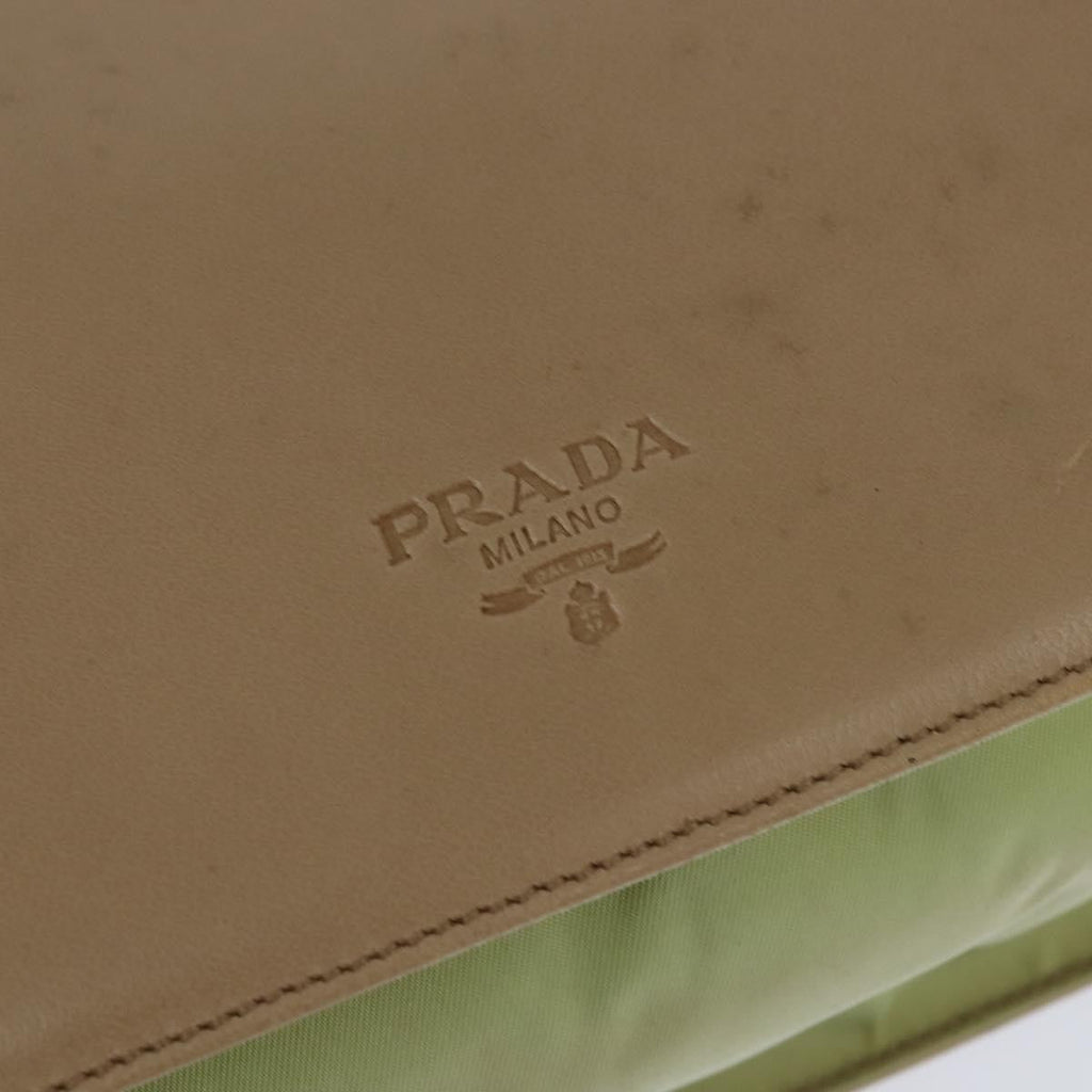 Prada Vintage Shoulder Bag Leather Beige Leather Shoulder Bag Bag (Pre-Owned)