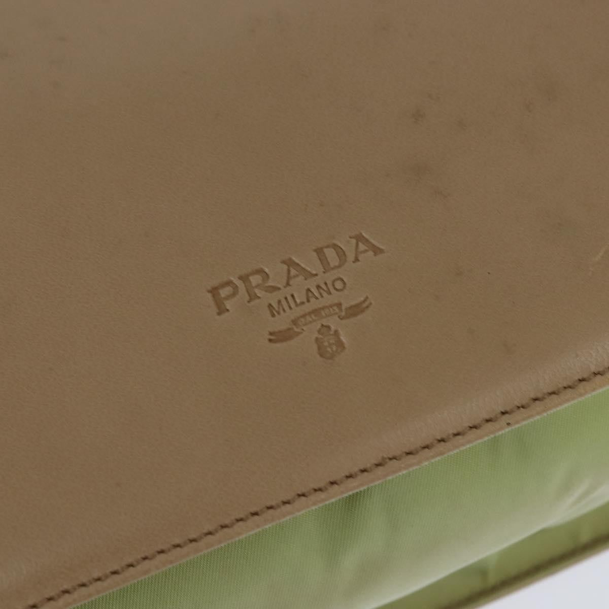Prada Vintage Shoulder Bag Leather Beige Leather Shoulder Bag Bag (Pre-Owned)
