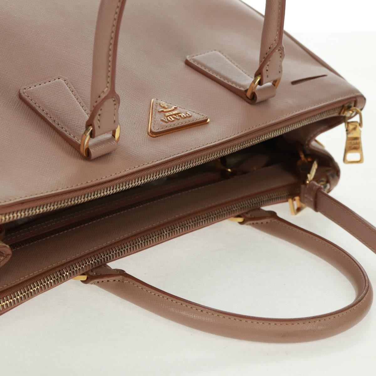 Prada Double Zip Lux Tote Saffiano Leather Pink Leather Tote Bag Bag (Pre-Owned)