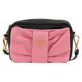 Prada Bow Camera Crossbody Bag Nappa Leather Black Leather Shoulder Bag Bag (Pre-Owned)