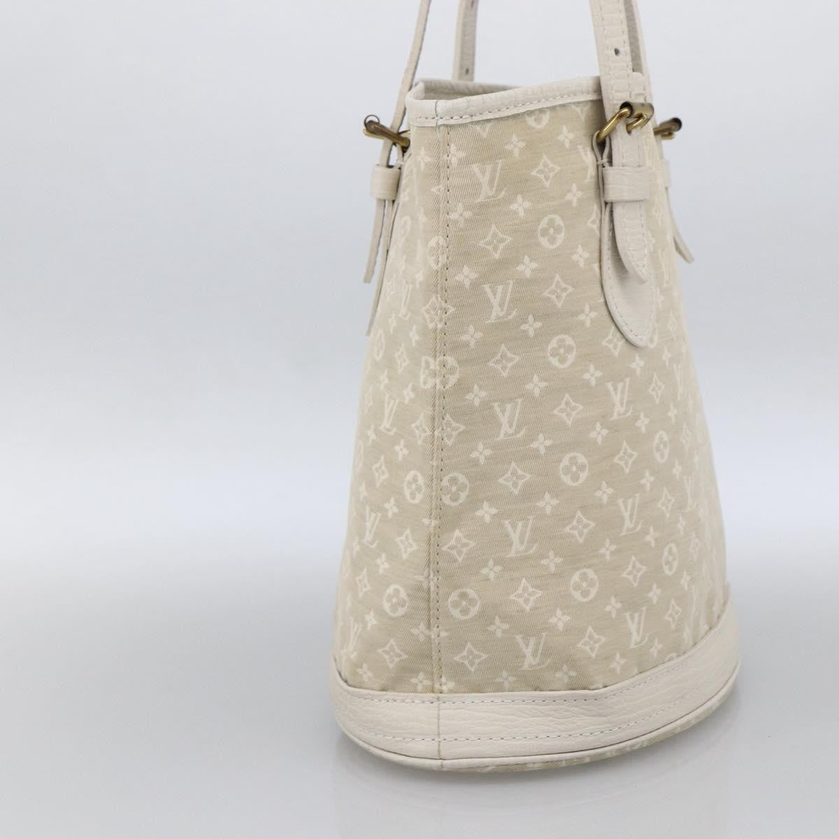 Louis Vuitton Petit Bucket Bag Mini Lin Beige Canvas Shoulder Bag Bag (Pre-Owned)