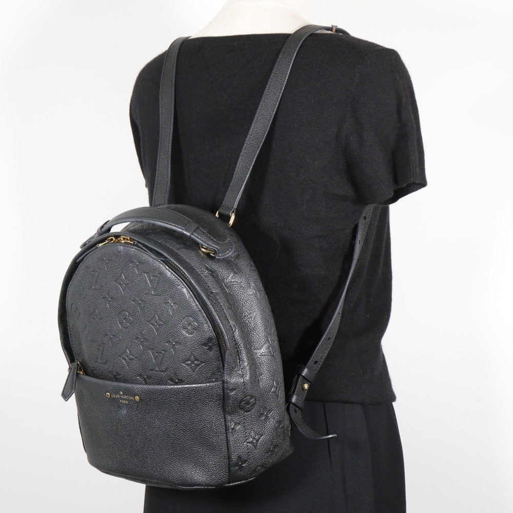 Louis Vuitton Sorbonne Backpack Monogram Empreinte Leather Black Leather Backpack Bag (Pre-Owned)