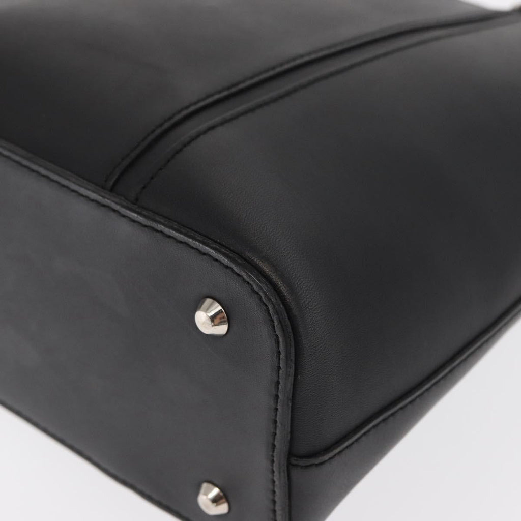Burberry Vintage Handbag Leather Black Leather Handbag (Pre-Owned)