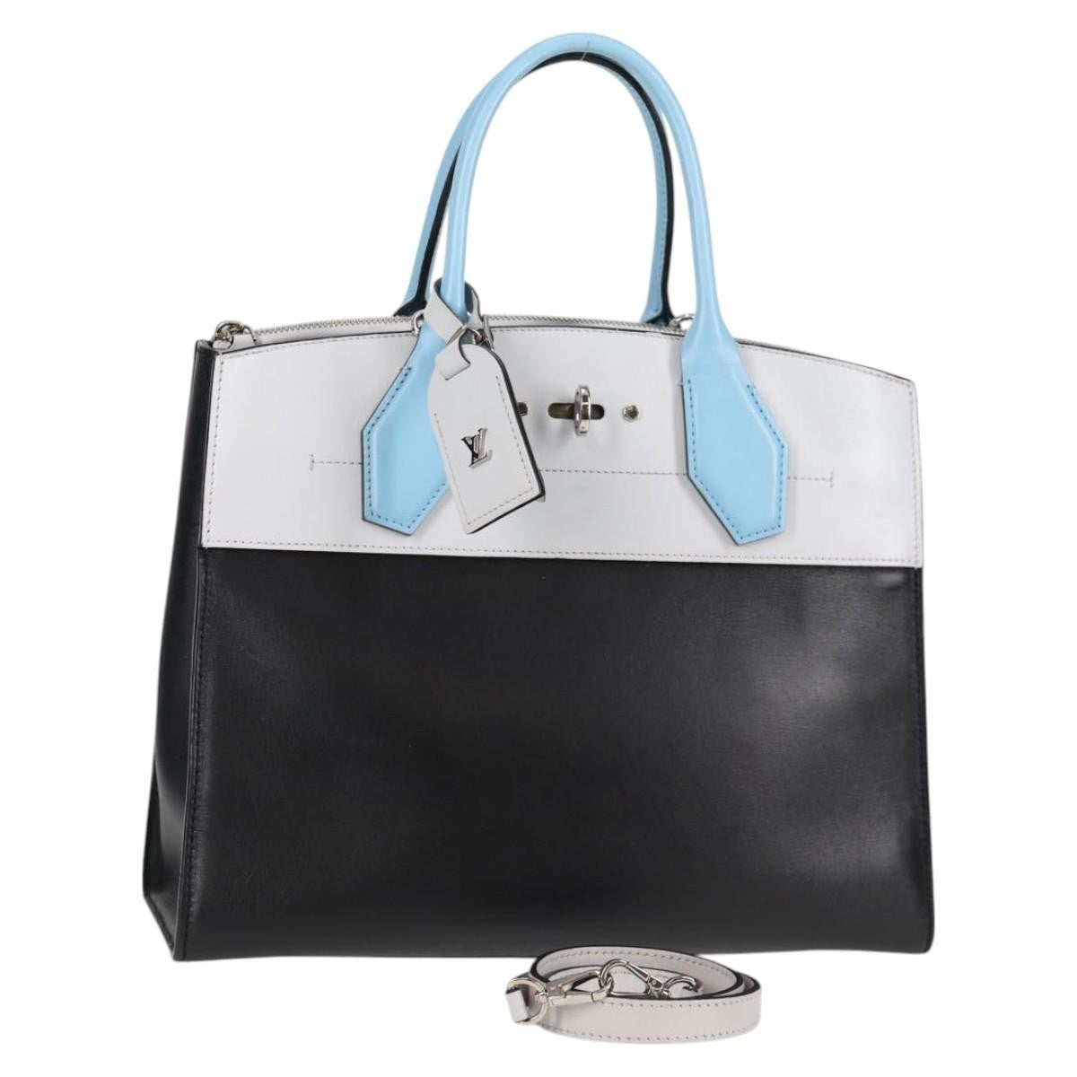 Louis Vuitton City Steamer Handbag Leather Black Leather Handbag (Pre-Owned)