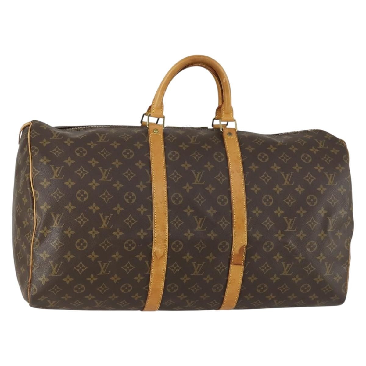 Louis Vuitton Keepall Bag Monogram Canvas Brown Canvas Travel Bag Bag (Pre-Owned)