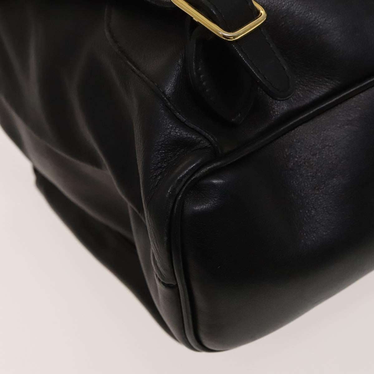 Gucci Vintage Bamboo Backpack Leather Black Leather Backpack Bag (Pre-Owned)