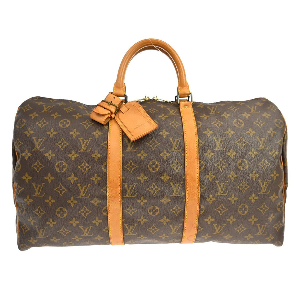 Louis Vuitton Keepall Bag Monogram Canvas Brown Canvas Travel Bag Bag (Pre-Owned)