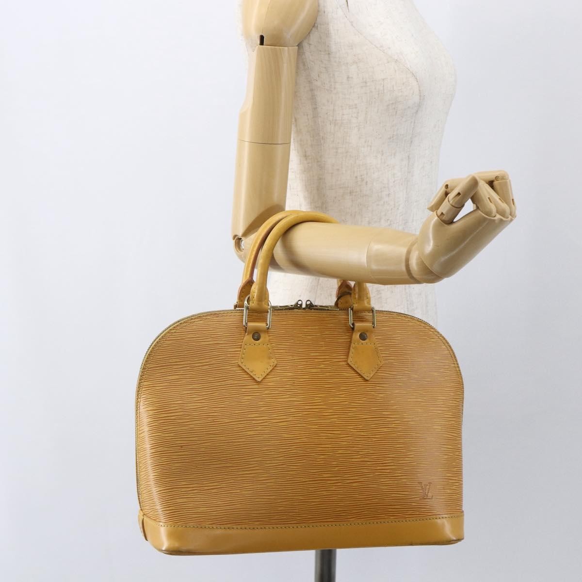 Louis Vuitton Alma Handbag Epi Leather Yellow Leather Handbag (Pre-Owned)