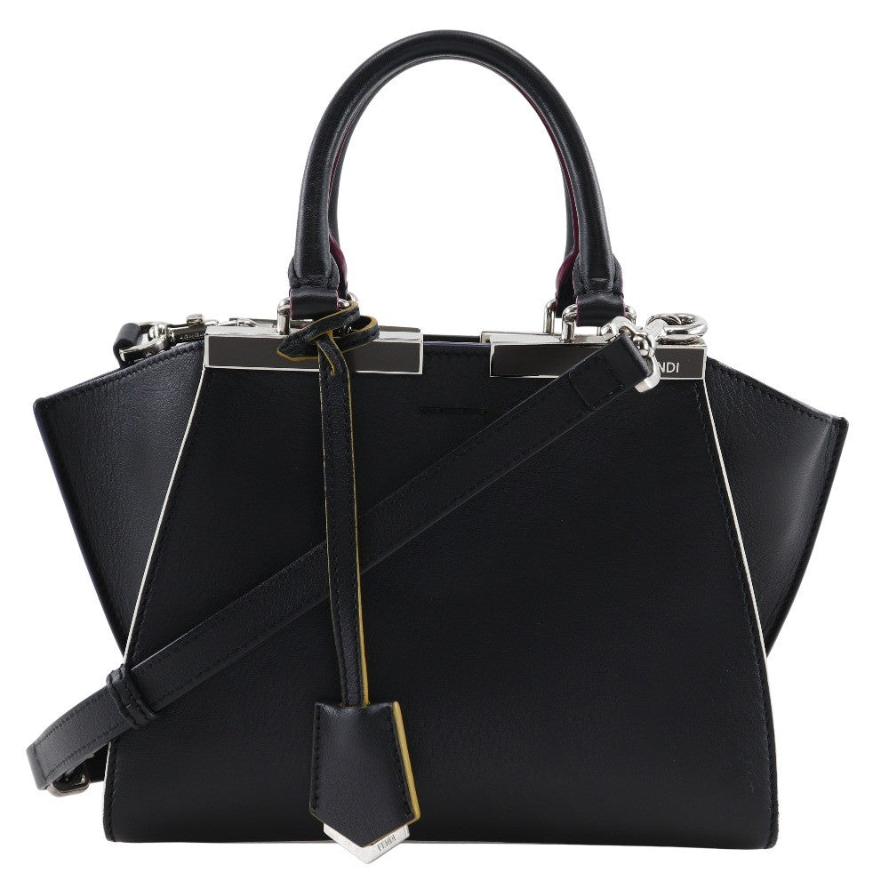 Fendi Petite 3Jours Bag Leather Black Leather Handbag (Pre-Owned)