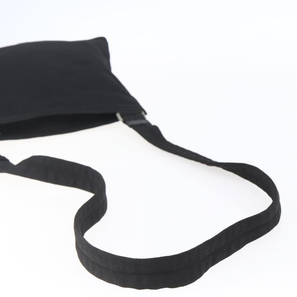 Prada Flat Messenger Bag Tessuto Black Nylon Shoulder Bag Bag (Pre-Owned)