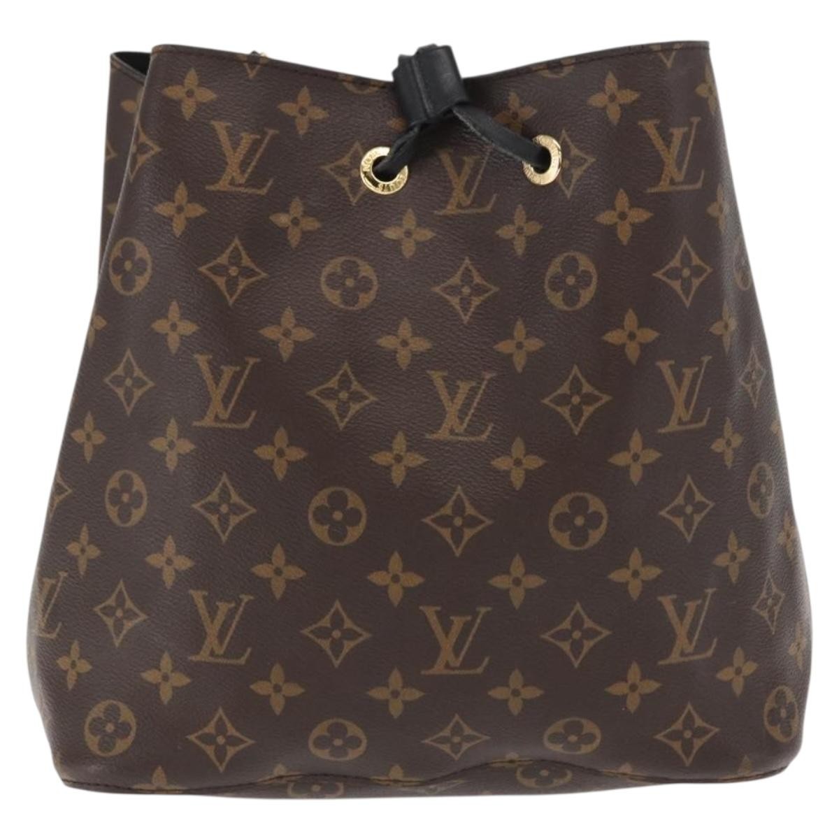 Louis Vuitton Neonoe Handbag Monogram Canvas Black Canvas Shoulder Bag Bag (Pre-Owned)